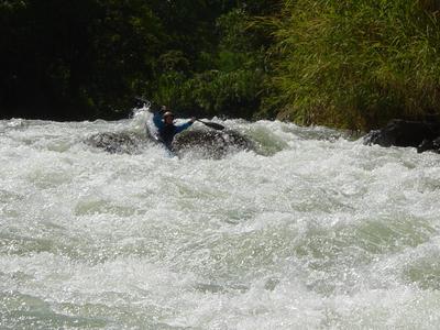 California Barb runs the boof on Boof or Dare Rapid (Photo by Court Ogilvie - 11/02)