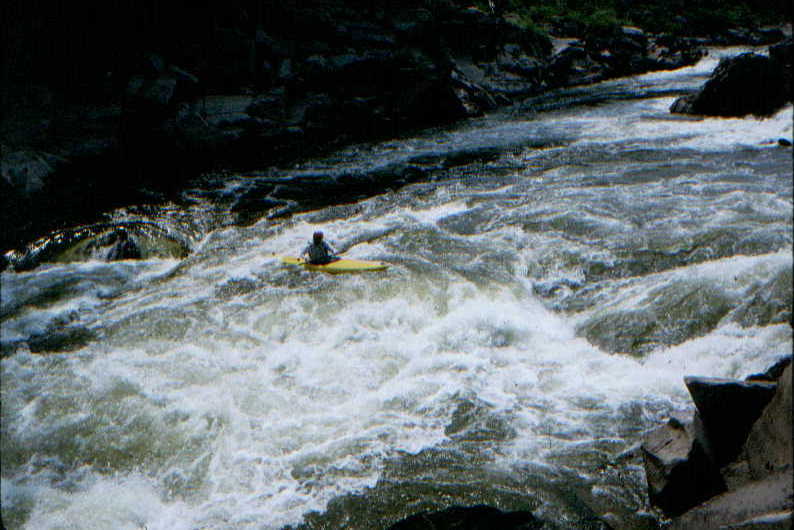 Keith Merkel on the Virginia side of Little Falls (Photo by Bob Maxey - 6/19/93)