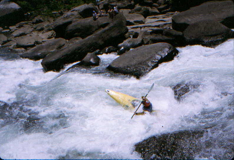 Keith Merkel in Pillow - low water (Photo by Bob Maxey -5/30/99)